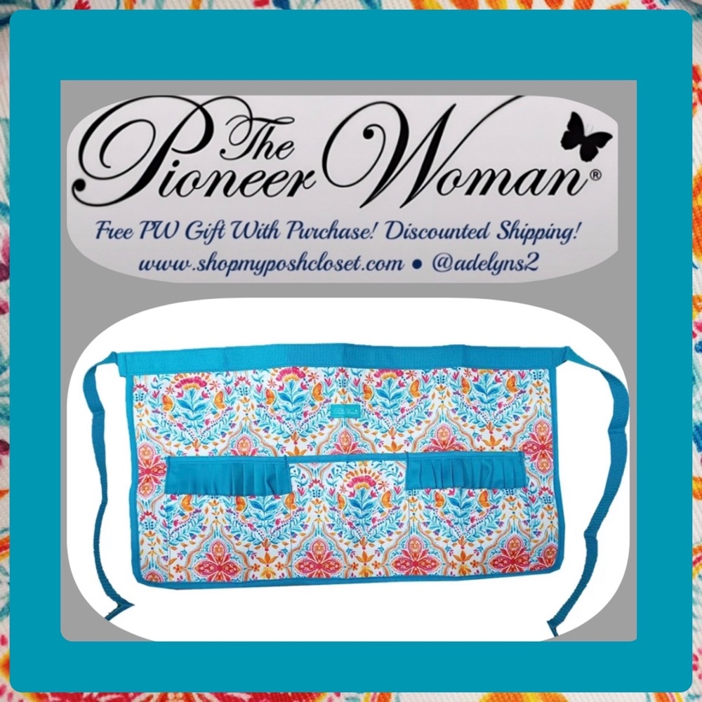 Sold out 2023 🌺 New Pioneer Woman Ladies Fits Most Folk Geo Print Garden Apron - Picture 3 of 9